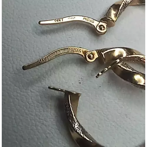 14K Tri-Color Gold Twist Hoop Earrings – 3/4