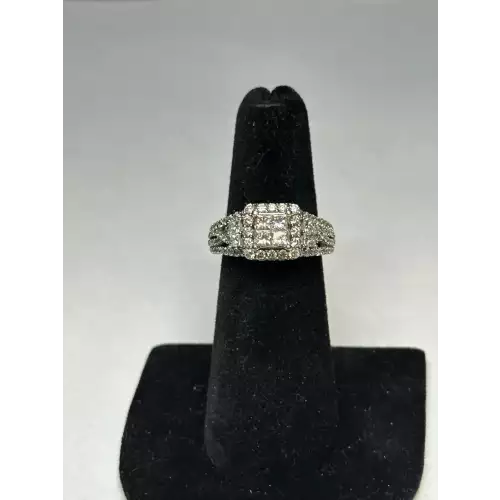 14K White Gold Diamond Cluster Ring - B6-1D (4)