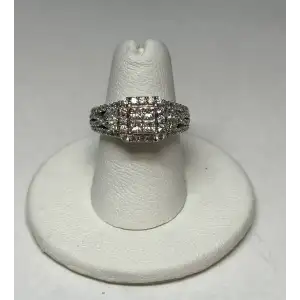 14K White Gold Diamond Cluster Ring - B6-1D (2)