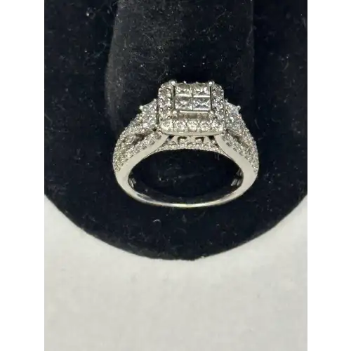 14K White Gold Diamond Cluster Ring - B6-1D (5)