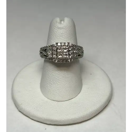 14K White Gold Diamond Cluster Ring - B6-1D (2)