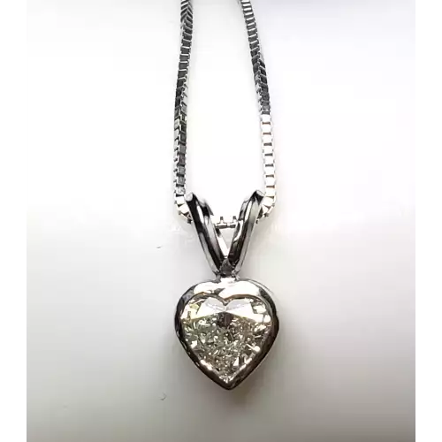 14K White Gold Diamond Heart Pendant .70tcw S10BO2-1 