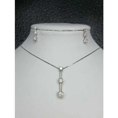 14K White Gold Diamond Pendant & Earring Set B4-9