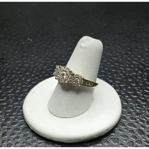 14K White Gold Elegant Diamond Halo Ring – .94 CTW - B5-6 (4)