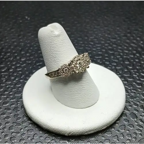 14K White Gold Elegant Diamond Halo Ring – .94 CTW - B5-6 (5)