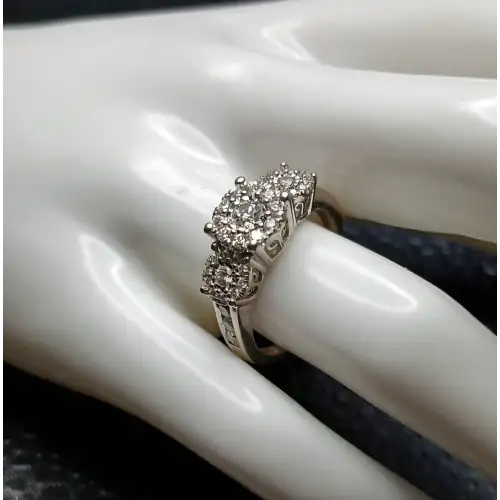 14K White Gold Elegant Diamond Halo Ring – .94 CTW - B5-6 (3)