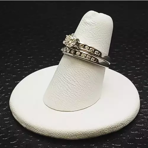 14K White Gold Ladies Chanel Set Diamond Bridal Ring Set Size 5.5 B4-2 (4)