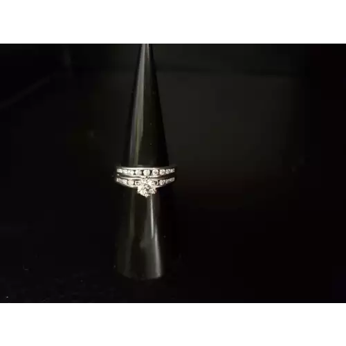 14K White Gold Ladies Chanel Set Diamond Bridal Ring Set Sz5.5 S10BO4-2 (4)