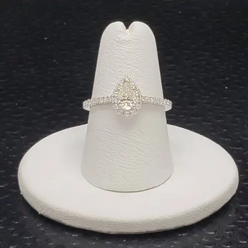 14K White Gold Pear Shape Diamond Engagement Ring, Size 6, 0.50ct Center Stone B15-2 (4)