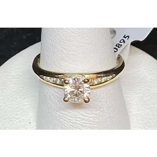 14K Yellow Gold Bridal Ring, Size 7 with 0.80cts Diamond - B4-7