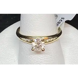 14K Yellow Gold Bridal Ring, Size 7 with 0.80cts Diamond - B4-7