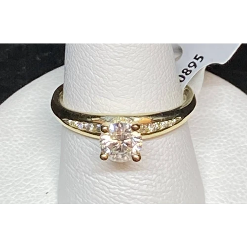 14K Yellow Gold Bridal Ring, Size 7 with 0.80cts Diamond - B4-7