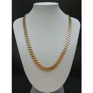 14K Yellow Gold Cuban Link Necklace, 24 in, 7mm B8-2 (3)