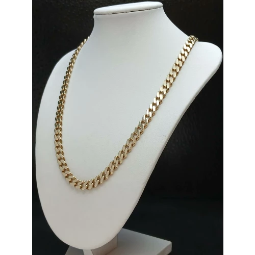 14K Yellow Gold Cuban Link Necklace, 24 in, 7mm B8-2