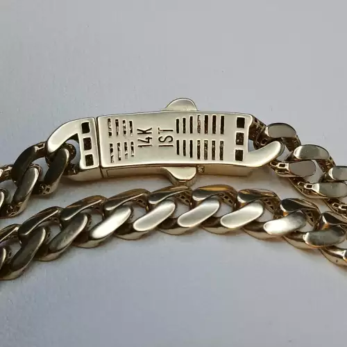 14K Yellow Gold Cuban Link Necklace, 24 in, 7mm B8-2 (4)