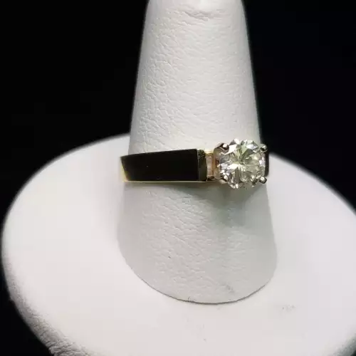 14K Yellow Gold Engagement Solitaire Diamond Ring .85CT Sz-8.5 S10BO14-1