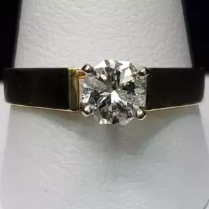 14K Yellow Gold Engagement Solitaire Diamond Ring .85CT Sz-8.5 S10BO14-1