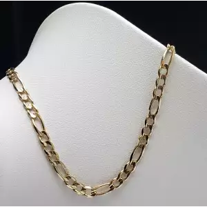 14K Yellow Gold Figaro Link Necklace, 18 in. B6-4 (2)