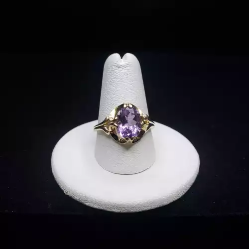 14k Yellow Gold Ladies Amethyst Ring S10BO17-2