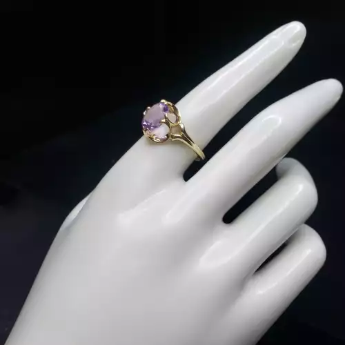 14k Yellow Gold Ladies Amethyst Ring S10BO17-2 (2)