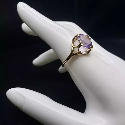 14k Yellow Gold Ladies Amethyst Ring S10BO17-2 (3)