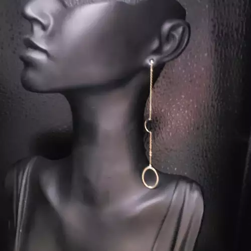 14K Yellow Gold Ladies Dangly Drop Earrings S10BO11-1 (4)