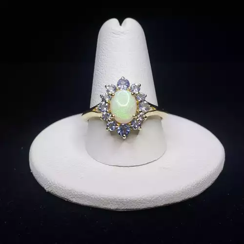 14K Yellow Gold Ladies Estate Opal Ring Sz-9.75 S10BO15-7