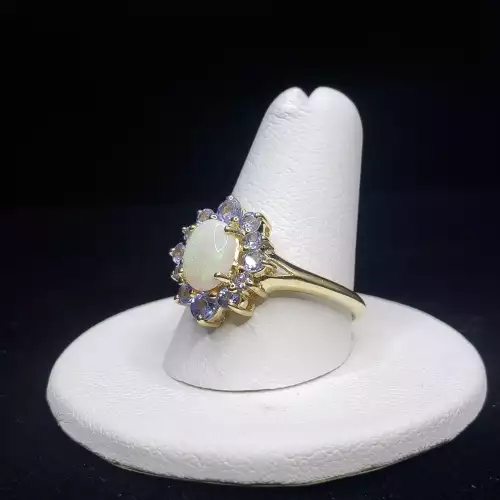 14K Yellow Gold Ladies Estate Opal Ring Sz-9.75 S10BO15-7