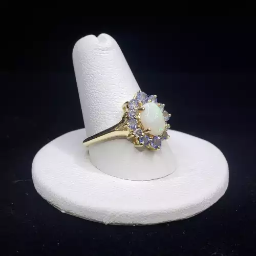 14K Yellow Gold Ladies Estate Opal Ring Sz-9.75 S10BO15-7