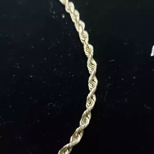 14k Yellow Gold Ladies / Men's Rope Bracelet 7.5