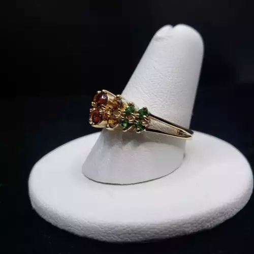 14K Yellow Gold Ladies Mothers Ring  Multi Colored Stones Sz-8.75 S10BO16-1 (3)