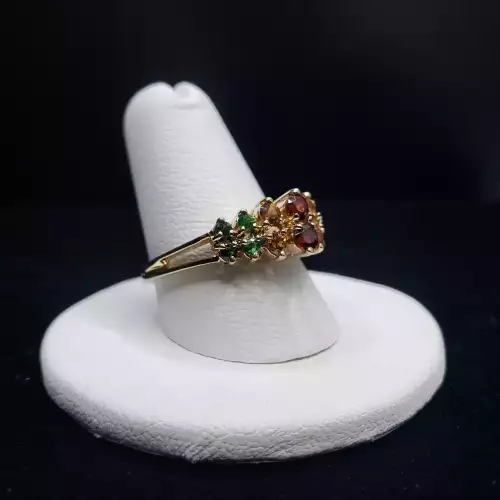 14K Yellow Gold Ladies Mothers Ring  Multi Colored Stones Sz-8.75 S10BO16-1 (5)