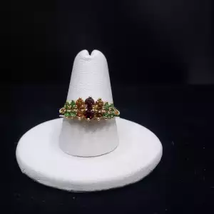 14K Yellow Gold Ladies Mothers Ring  Multi Colored Stones Sz-8.75 S10BO16-1