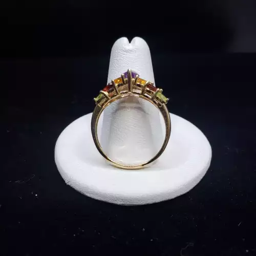 14K Yellow Gold Ladies Multicolored Mothers Style Ring Sz-9.75 S10BO16-2