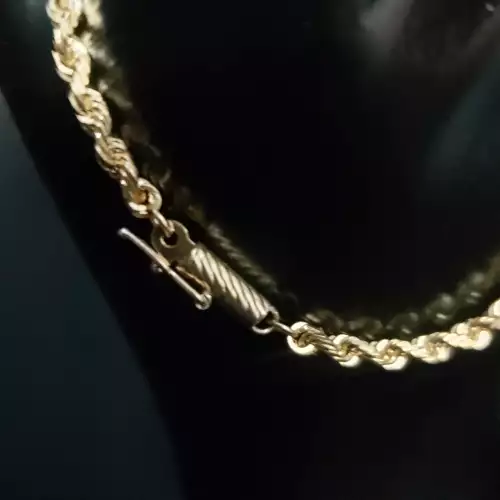 14k Yellow Gold Ladies/Unisex Diamond Cut Rope Bracelet 2.5MM 7.5in S10B09-1 (3)