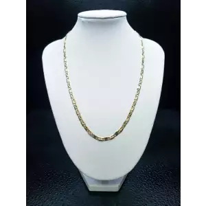 14K Yellow Gold Men's Chain W/ White & Rose Gold Accents 24