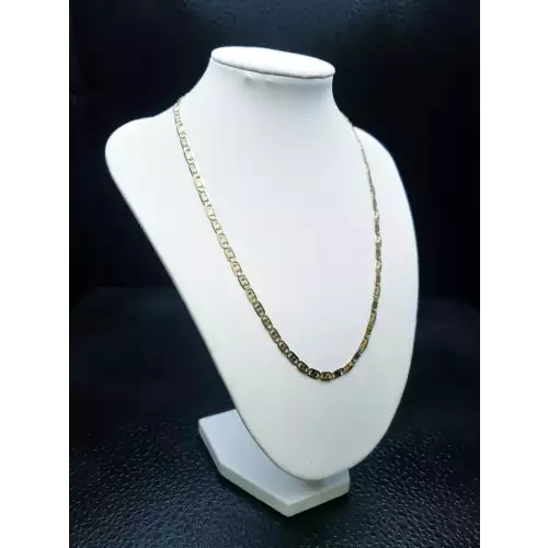 14K Yellow Gold Men's Chain W/ White & Rose Gold Accents 24