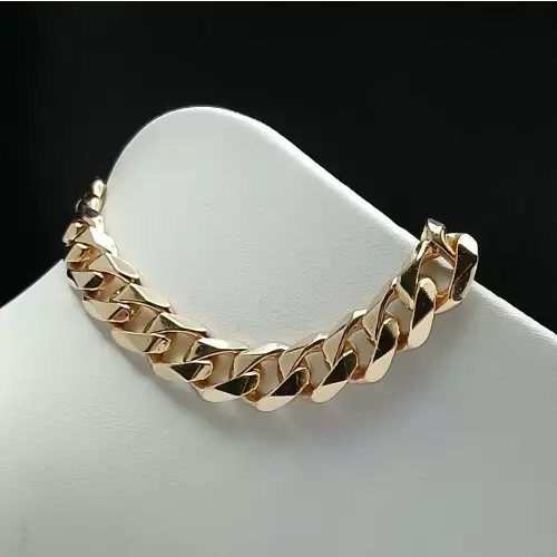 14k Yellow Gold Men's Cuban Link Bracelet - 8.25 in, 11.5 mm B5-7  (5)