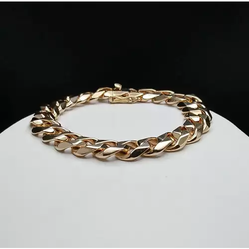 14k Yellow Gold Men's Cuban Link Bracelet - 8.25 in, 11.5 mm B5-7  (4)