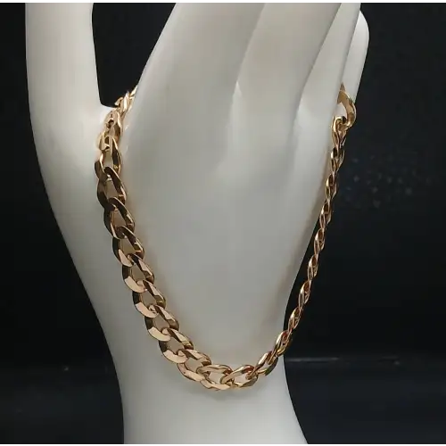 14K Yellow Gold Men's Curb Link Bracelet – 9