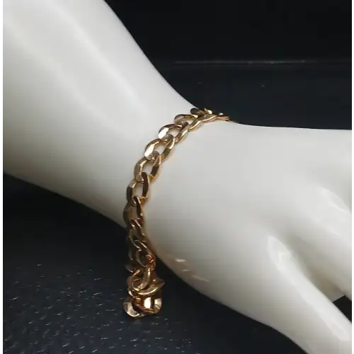 14K Yellow Gold Men's Curb Link Bracelet – 9