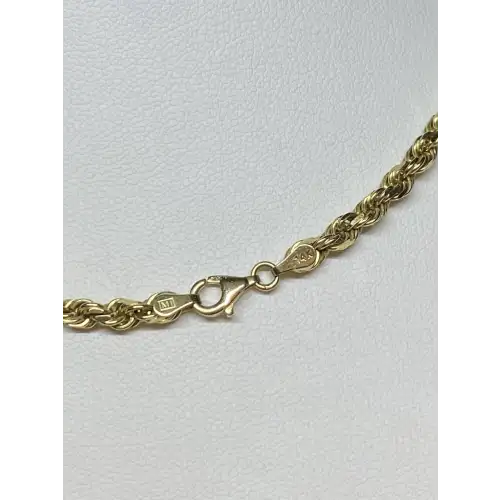 14K Yellow Gold Men's Diamond Cut Rope Chain Solid 30 Grams- 25