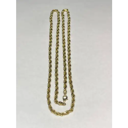 14K Yellow Gold Men's Diamond Cut Rope Chain Solid 30 Grams- 25