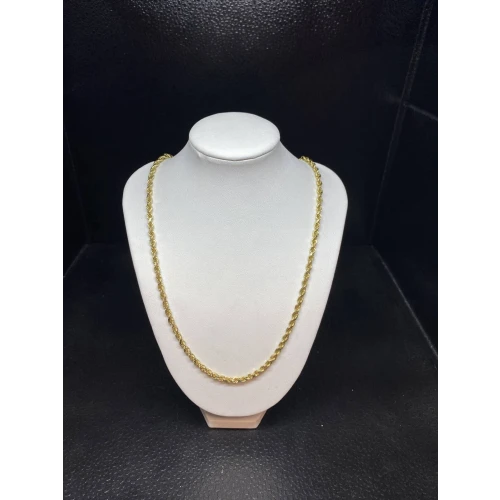 14K Yellow Gold Men's Diamond Cut Rope Chain Solid 30 Grams- 25