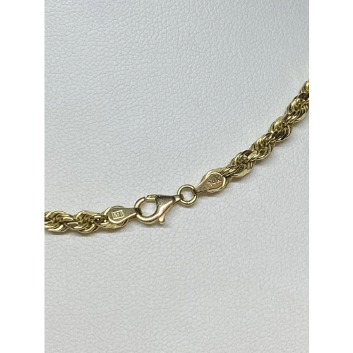 14K Yellow Gold Men's Diamond Cut Rope Chain Solid 30 Grams- 25