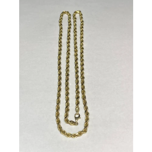 14K Yellow Gold Men's Diamond Cut Rope Chain Solid 30 Grams- 25