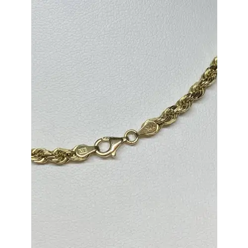 14K Yellow Gold Men's Diamond Cut Rope Chain Solid 30 Grams- 25
