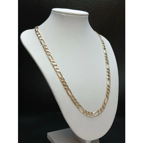 14K Yellow gold Men's Figaro Style Chain 24 in,  6mm.  B4-4 (5)