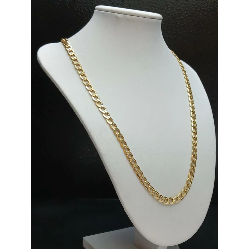 14K Yellow Gold Men's Flat Curb Style Chain 22 in,  B14-5