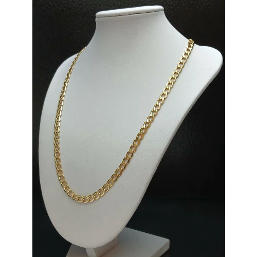 14K Yellow Gold Men's Flat Curb Style Chain 22 in,  B14-5 (3)